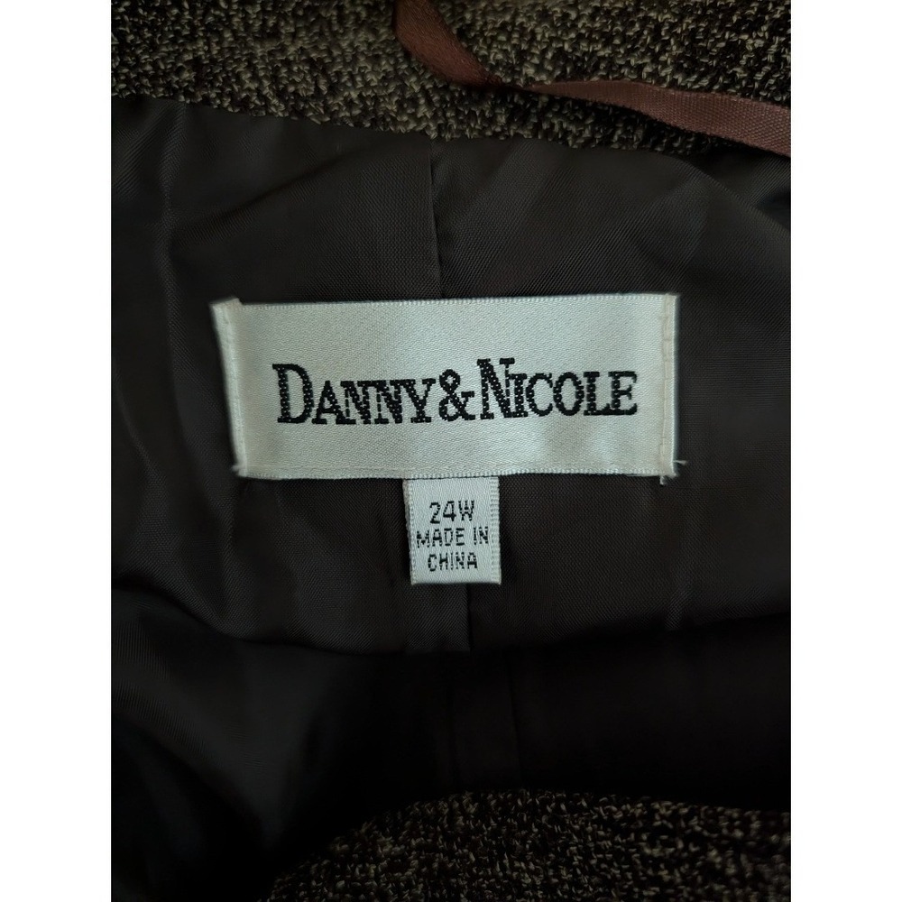 Danny & Nicole Blazer Womens 24W Brown Textured Shawl Collar 3/4 Sleeve - Picture 11 of 14